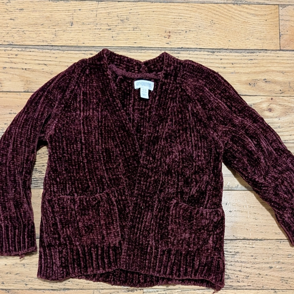 GUC Gymboree Burgundy Cardigan Sweater *S6